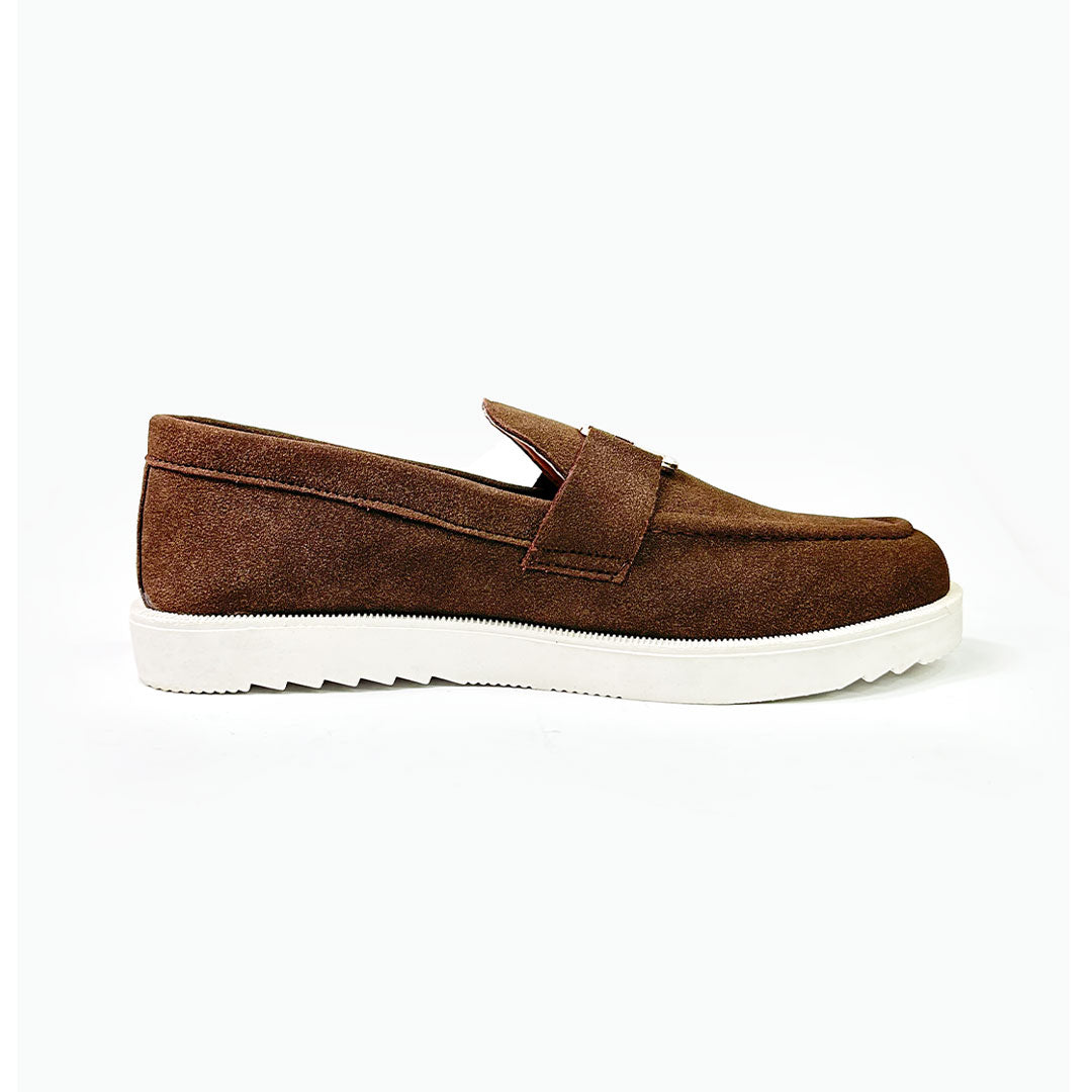 Emblem Suede Loafers