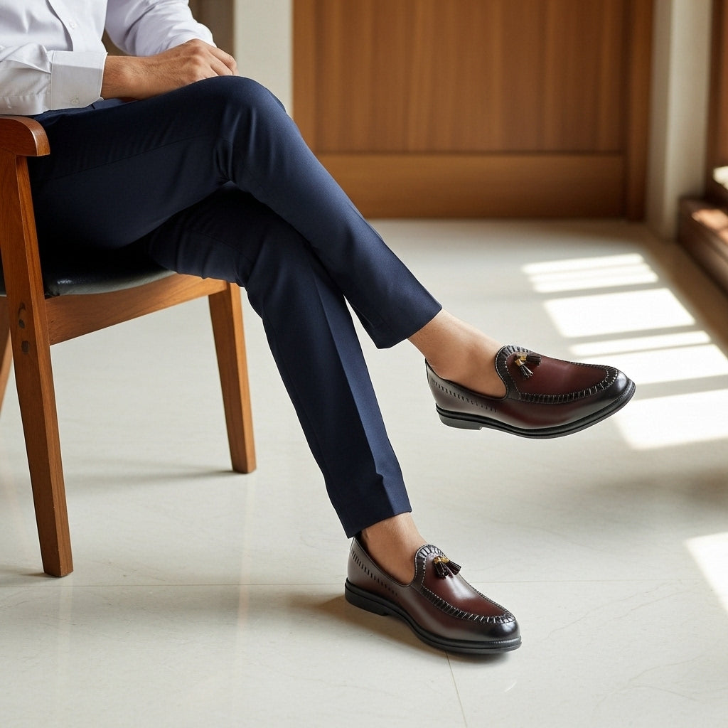 Pure Hand Made Leather Loafer With Comfortable Rubber Sole