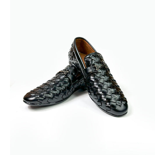Woven Leather Loafers