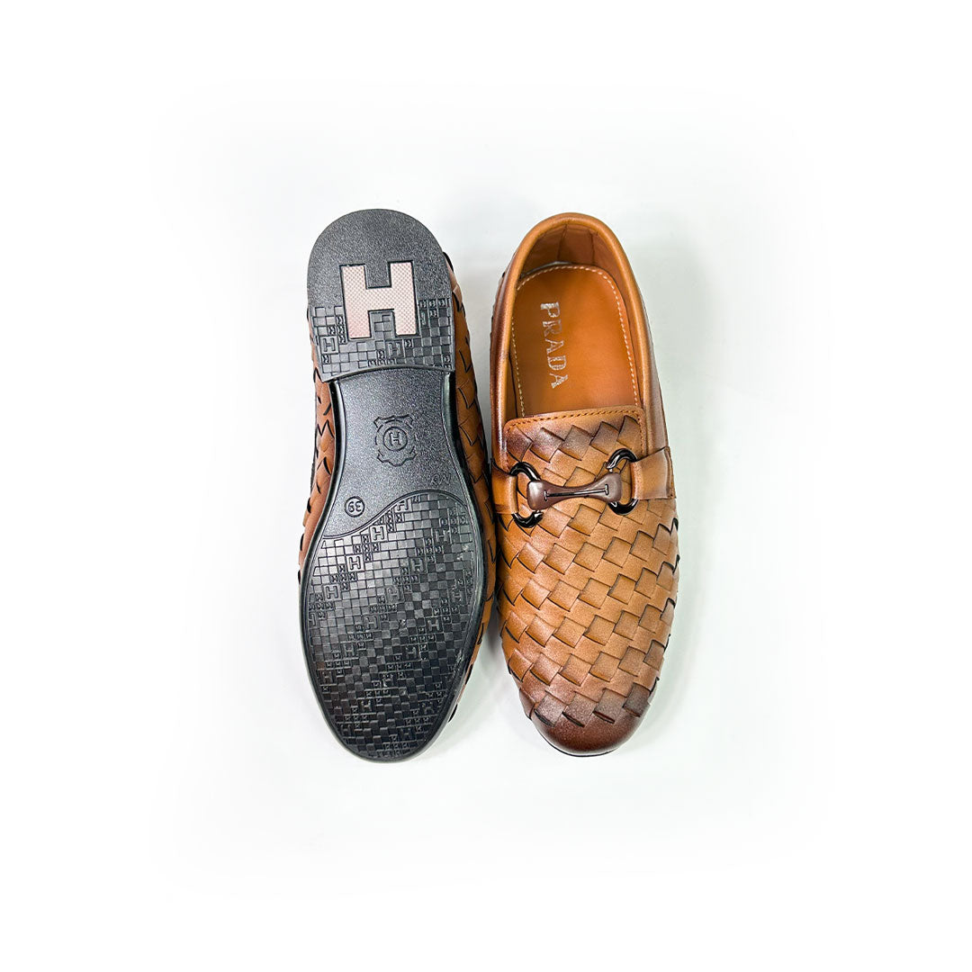 Woven Leather Loafers