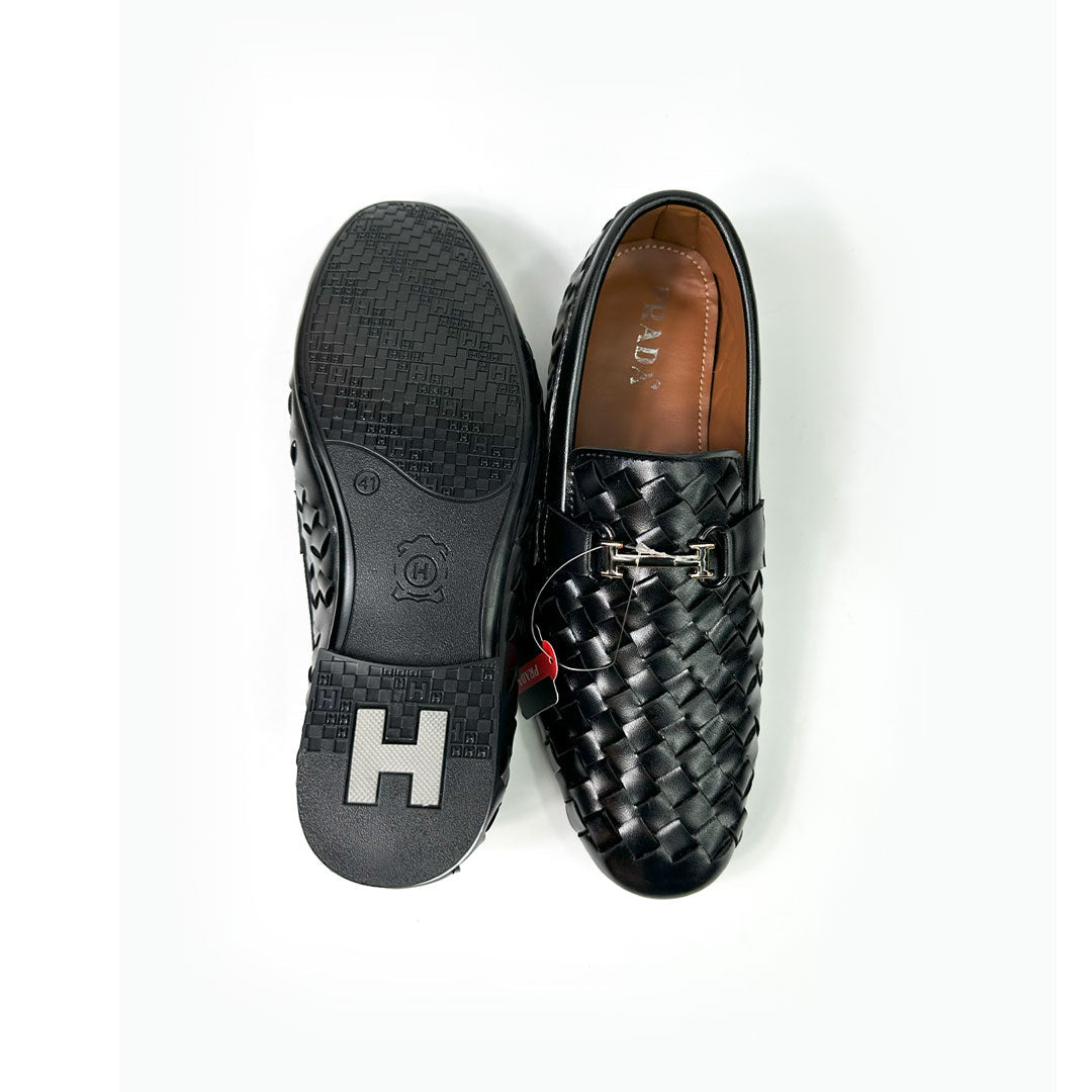 Woven Leather Loafers